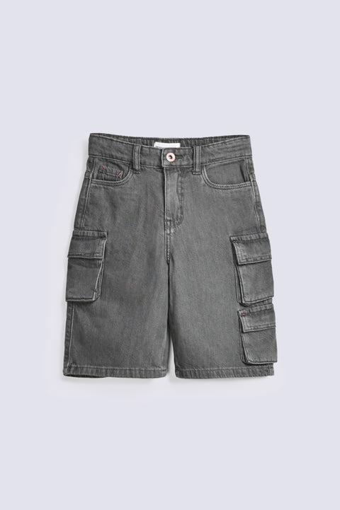 GIRLS BERMUDA CARGO DENIM SHORTS