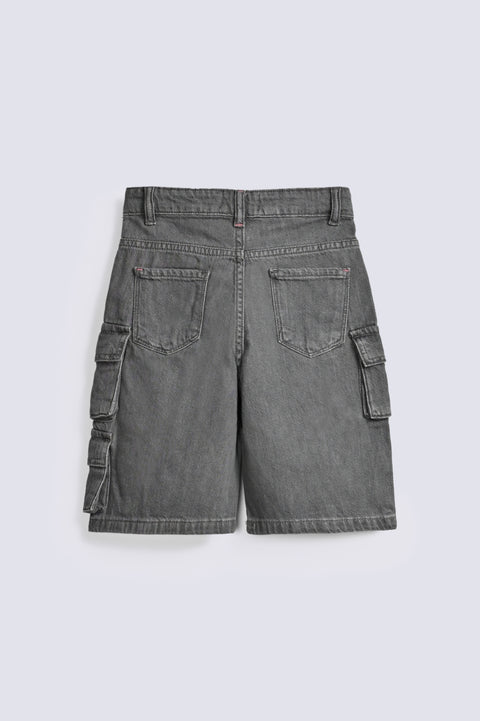 GIRLS BERMUDA CARGO DENIM SHORTS