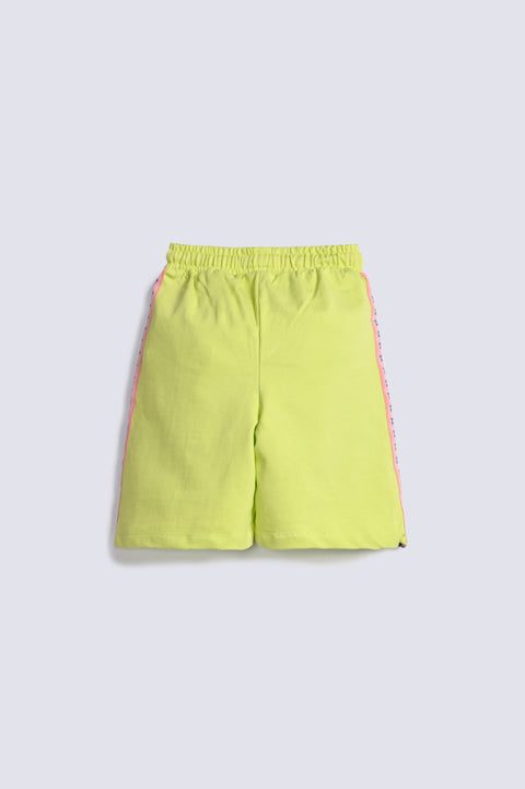 GIRLS KNIT SHORTS WITH CONTRAST TRIM
