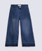 GIRLS WIDE LEG DENIM WITH RAW HEM