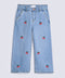 GIRLS LOOSE FIT EMBROIDERED DENIM