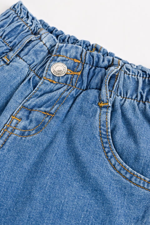 GIRLS LOOSE DENIM CAPRI