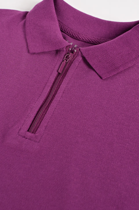 BOYS ZIPPED PLACKET POLO