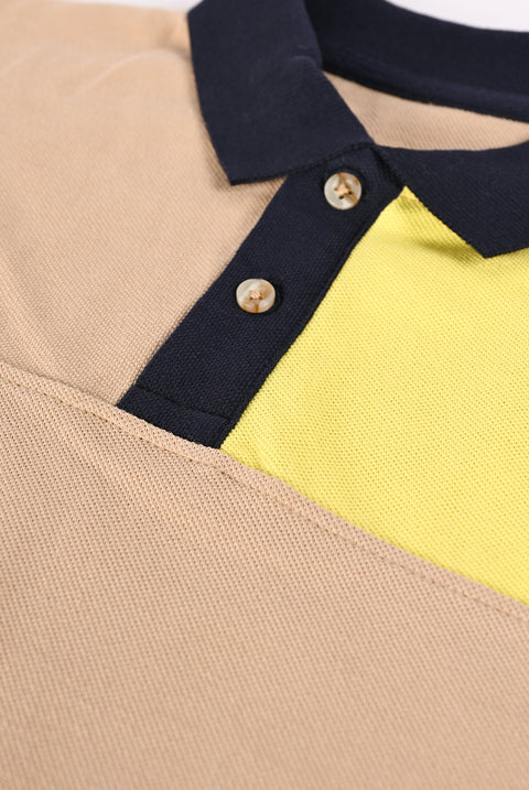 BOYS COLOR BLOCK RIBBED POLO