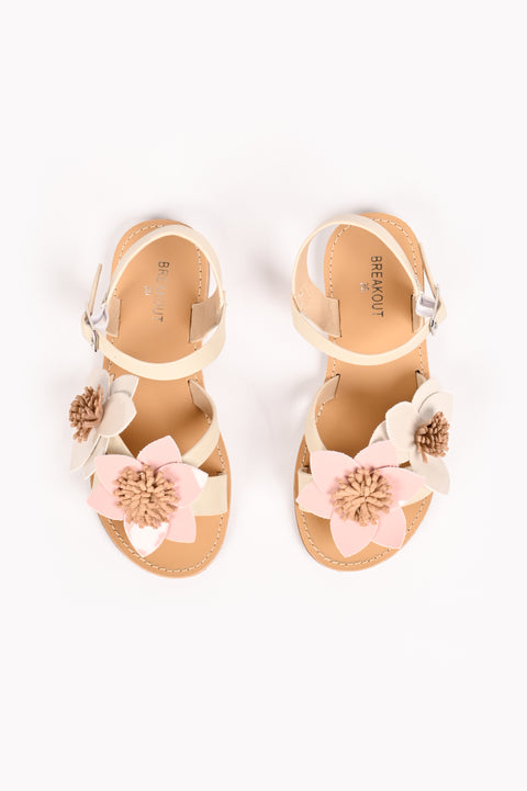 GIRLS FLORAL CHARM ANKLE STRAP SANDAL