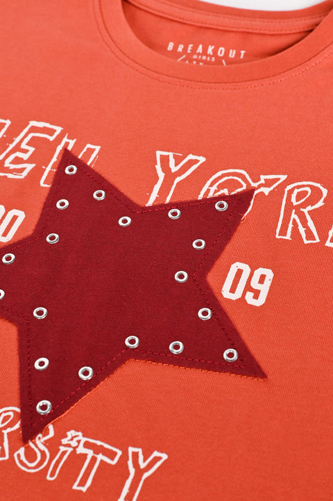 GIRLS EMBELLISHED SPORTY T-SHIRT