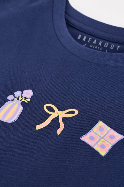 GIRLS BOXY FIT PRINTED T-SHIRT