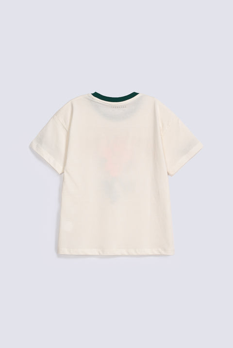 GIRLS DROP SHOULDER PRINTED T-SHIRT