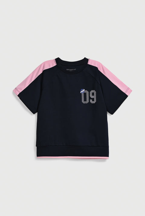 GIRLS RAGLAN SLEEVE SPORTY T-SHIRT