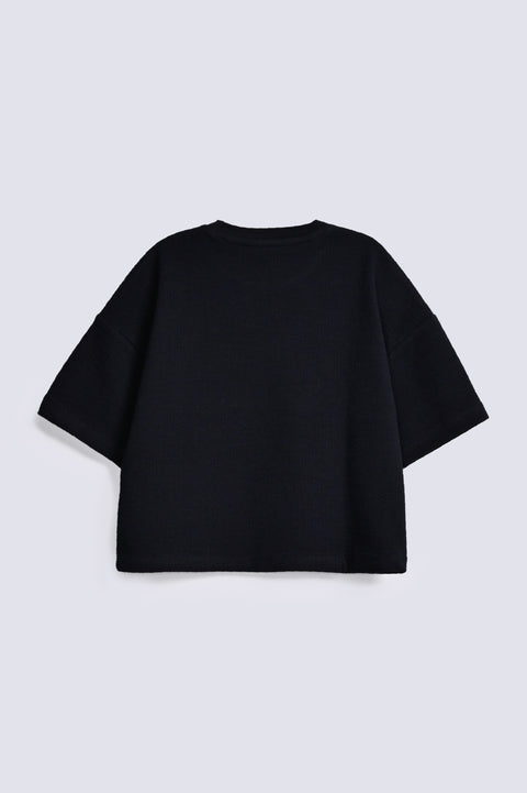 GIRLS BOXY FIT T-SHIRT WITH APPLIQUE