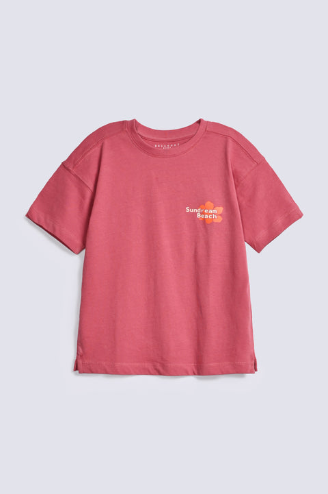 GIRLS DROP SHOULDER GRAPHIC T-SHIRT
