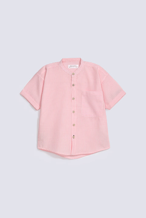 BOYS SEER SUCKER STRIPED SHIRT