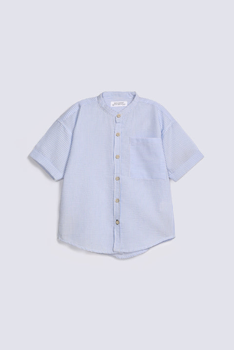 BOYS SEER SUCKER STRIPED SHIRT