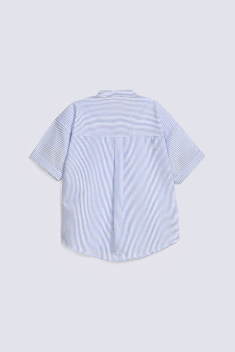 BOYS SEER SUCKER STRIPED SHIRT