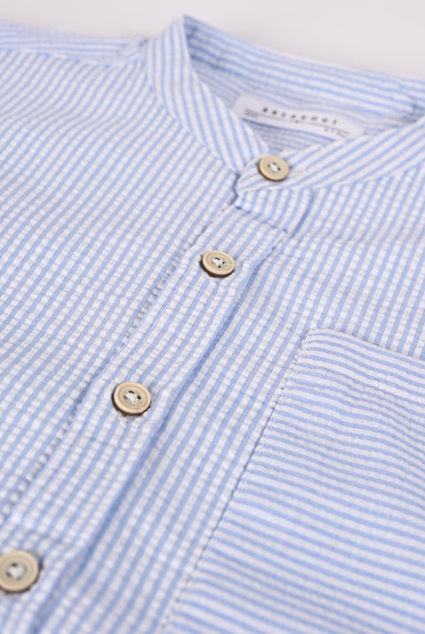 BOYS SEER SUCKER STRIPED SHIRT