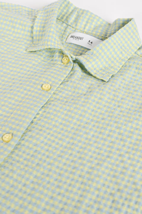 GIRLS CHECKERED BUTTON UP SHIRT
