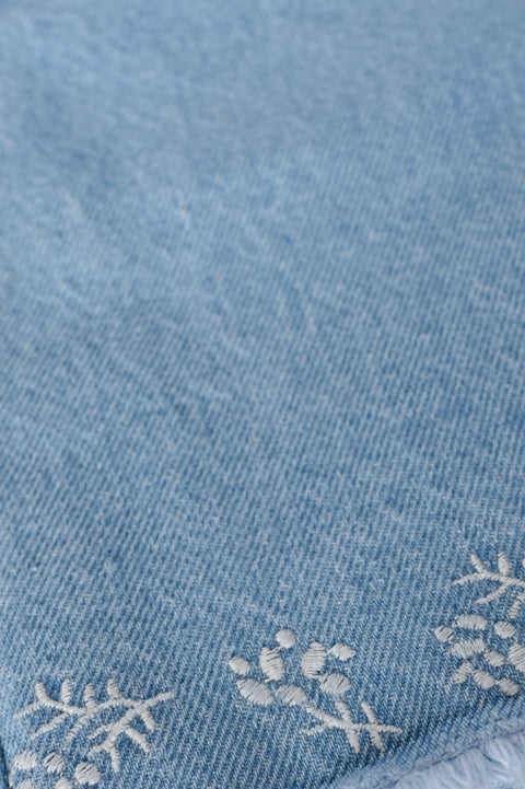 GIRLS EMBROIDERED DENIM SHORTS