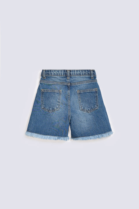 GIRLS EMBROIDERED DENIM SHORTS