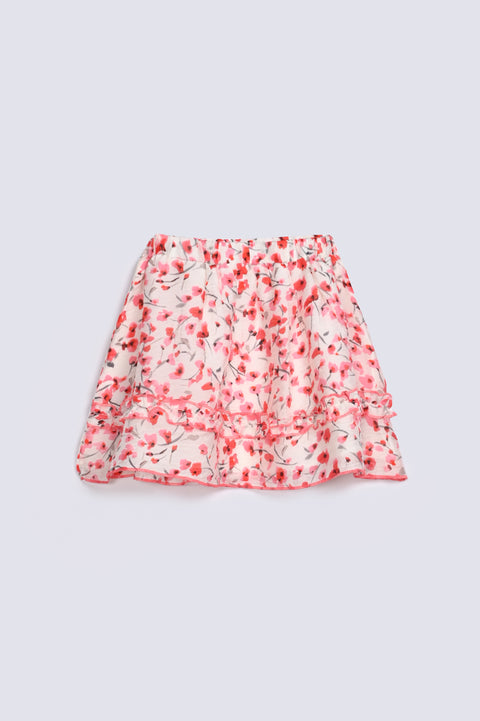 GIRLS FLORAL PRINT SKIRT
