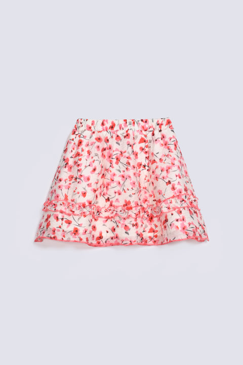 GIRLS FLORAL PRINT SKIRT