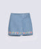 GIRLS EMBROIDERED OVERLAP DENIM SHORTS