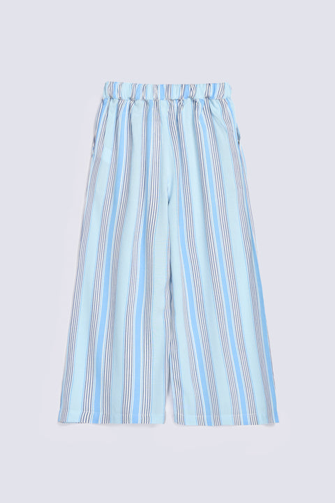 GIRLS WIDE LEG STRIPED TROUSER