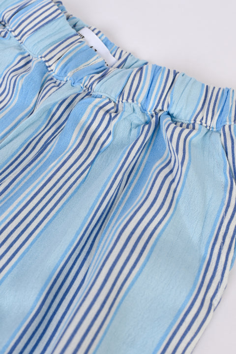 GIRLS WIDE LEG STRIPED TROUSER