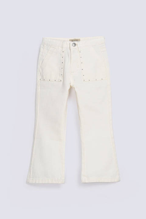 GIRLS BOOT CUT STUDDED DENIM
