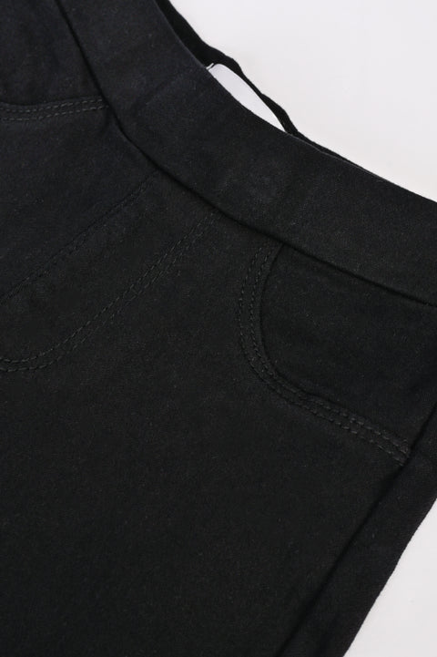 GIRLS DENIM LOOK FLARED JEGGINGS
