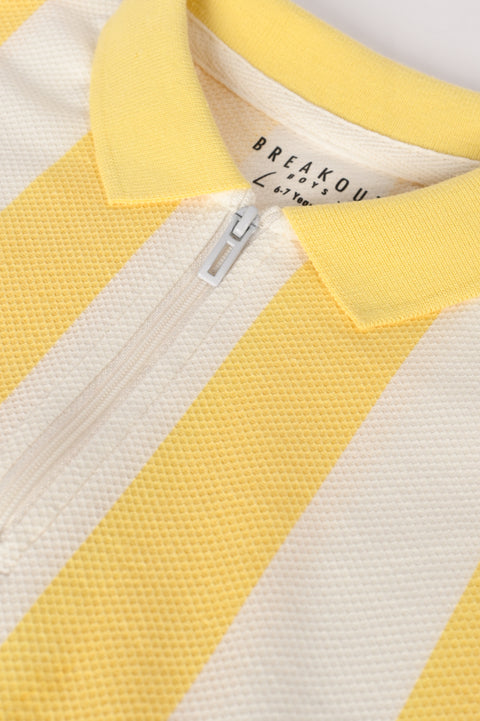 BOYS SPECIAL KNIT STRIPED POLO