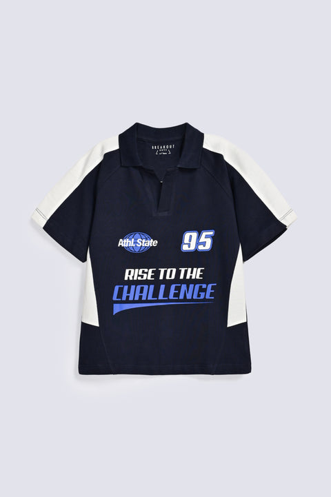 BOYS CONTRAST PANEL POLO