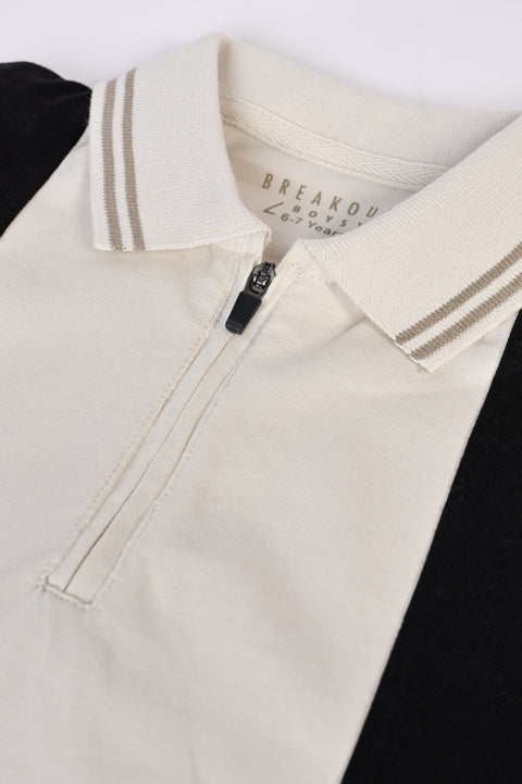 BOYS CONTRAST PANEL POLO