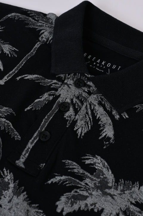 BOYS TREES PRINT POLO