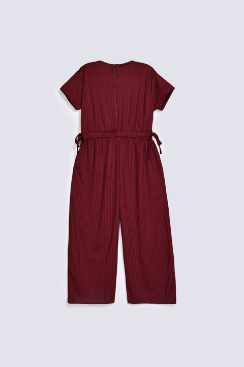 GIRLS SPECIAL KNIT JUMPSUIT WITH BOW DETAIL