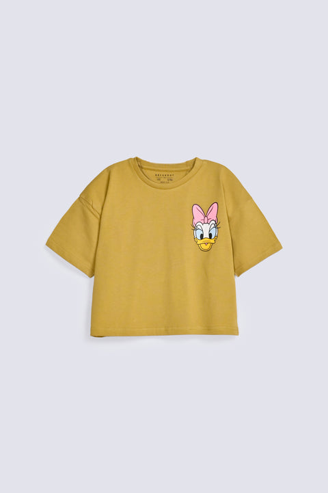 GIRLS BOXY FIT DAISY PRINTED T-SHIRTS