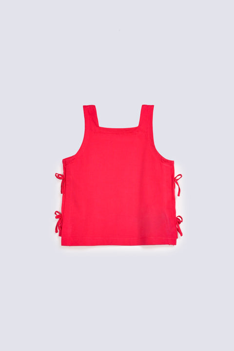 GIRLS SLEEVELESS TOP WITH BOW DETAIL