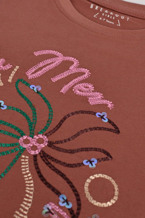 GIRLS EMBROIDERED TROPICAL T-SHIRT