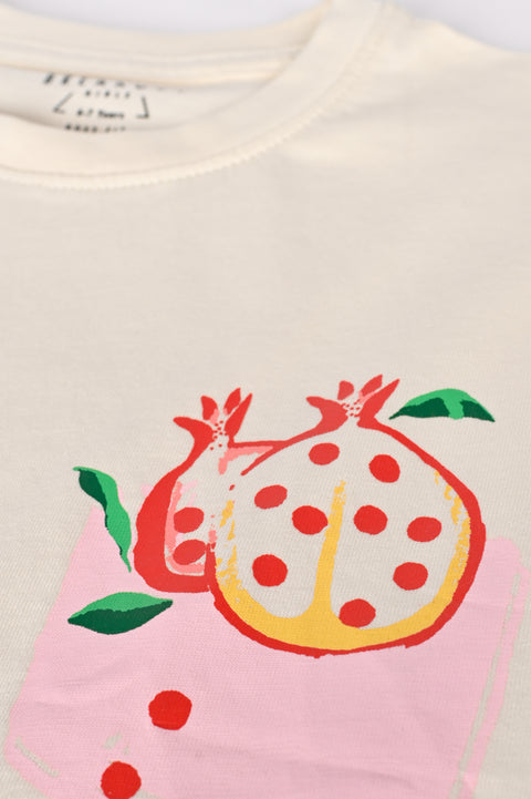GIRLS BOXY FIT FRUITS PRINT T-SHIRT