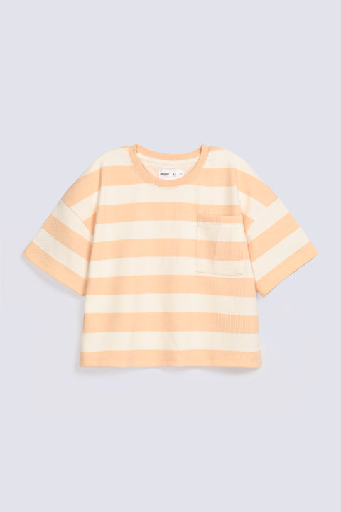 GIRLS BOXY FIT SPECIAL KNIT T-SHIRT