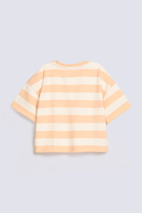 GIRLS BOXY FIT SPECIAL KNIT T-SHIRT