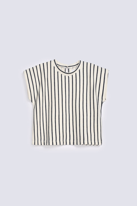 GIRLS SPECIAL KNIT STRIPED T-SHIRT