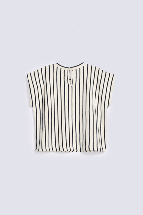 GIRLS SPECIAL KNIT STRIPED T-SHIRT