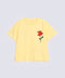 GIRLS DROP SHOULDER FLORAL PRINTED T-SHIRT