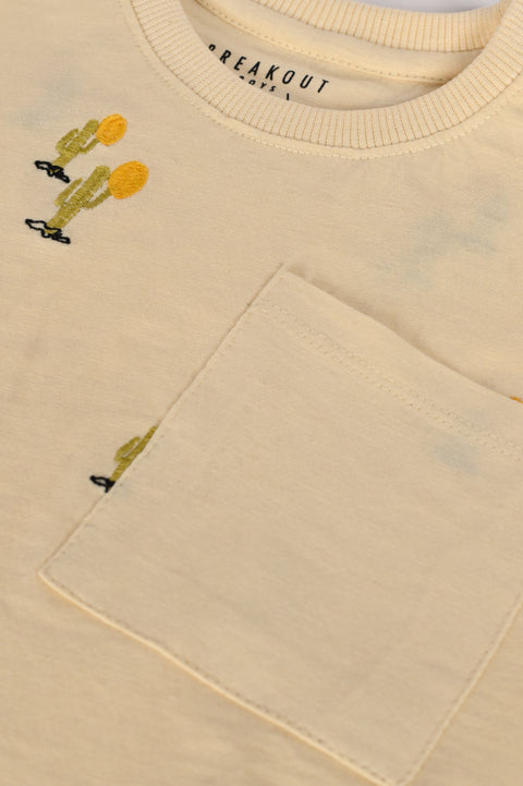 BOYS EMBROIDERED SPECIAL KNIT TEE