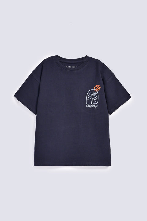 BOYS TEXTURED EMBROIDERED TEE