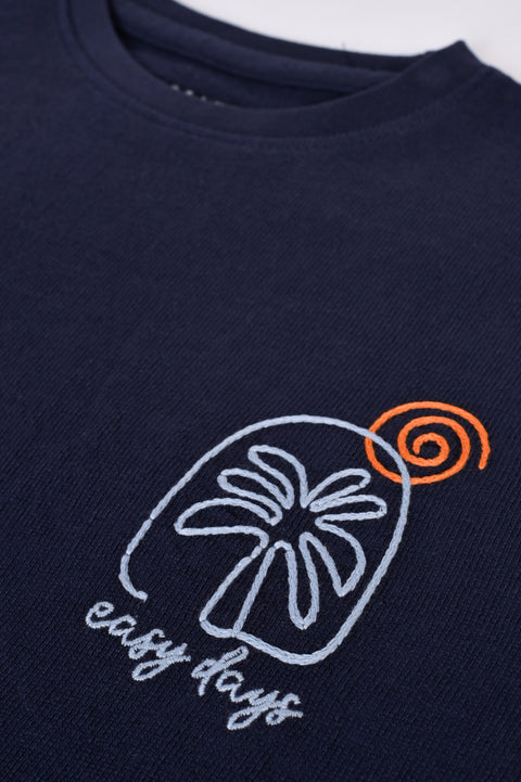 BOYS TEXTURED EMBROIDERED TEE