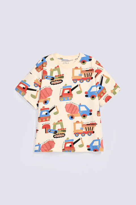 BOYS DROP SHOULDER PRINTED TEE