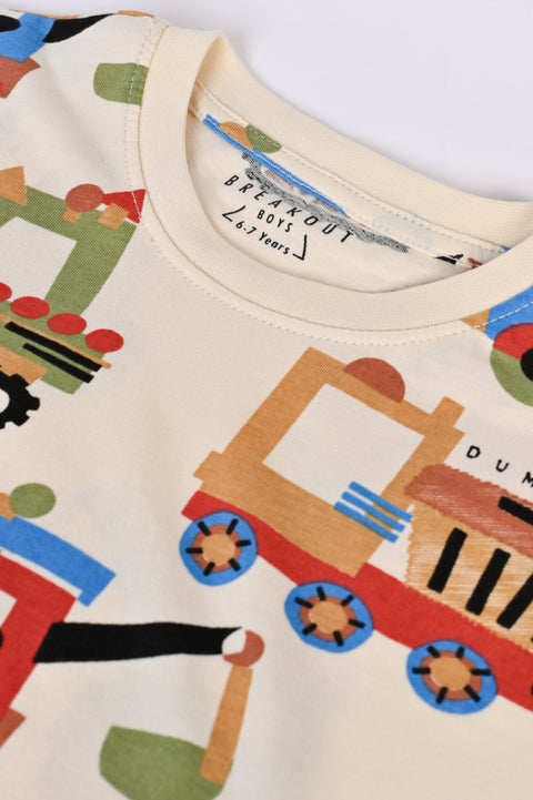 BOYS DROP SHOULDER PRINTED TEE