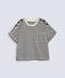 GIRLS STRIPED T-SHIRT WITH BUTTON DETAIL