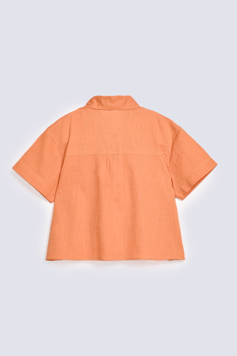 GIRLS BUTTON DOWN BOXY SHIRT